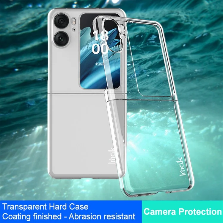IMAK Air II Pro Anti-Scratch PC Funda para Teléfono Móvil para Oppo Find N2 Flip 5G, Diseño de Dos Piezas Transparente Funda de Teléfono Celular