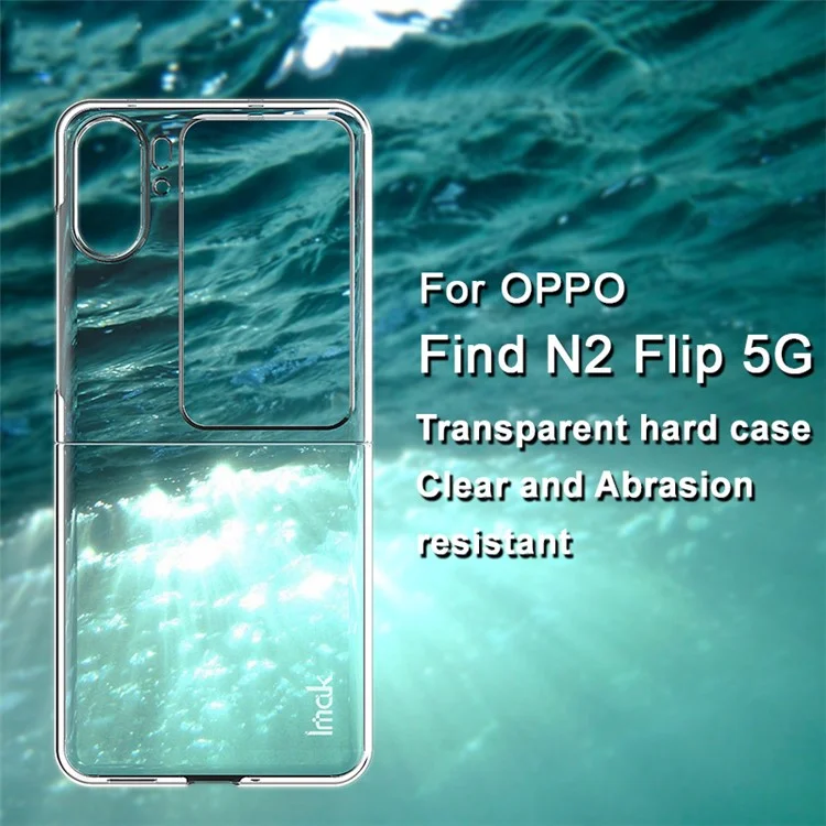 IMAK Air II Pro Anti-Scratch PC Funda para Teléfono Móvil para Oppo Find N2 Flip 5G, Diseño de Dos Piezas Transparente Funda de Teléfono Celular