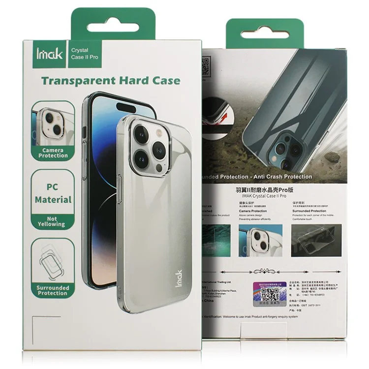IMAK Air II Pro Anti-Scratch PC Funda para Teléfono Móvil para Oppo Find N2 Flip 5G, Diseño de Dos Piezas Transparente Funda de Teléfono Celular
