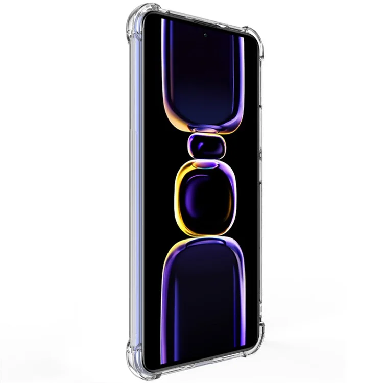 IMAK Pour Xiaomi Poco F5 Pro 5G / Redmi K60 Pro 5G / K60 5G Étui de protection antichoc pour téléphone Quatre coins Airbag Housse TPU souple anti-rayures - Transparent
