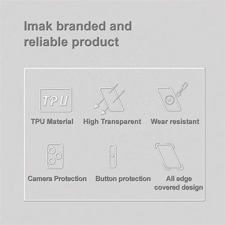 IMAK UX-5 Series per Xiaomi Poco F5 Pro 5G / Redmi K60 Pro 5G / K60 5G Custodia per telefono in TPU anti-ingiallimento morbido Custodia per telefono cellulare antiurto