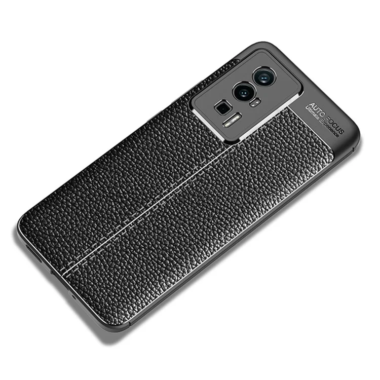 Para Xiaomi Poco F5 Pro 5G / Redmi K60 Pro 5G / K60 5G Funda de Teléfono con Textura de Lichí, Protección contra Caídas, Cubierta TPU Anti-Arañazos - Negro
