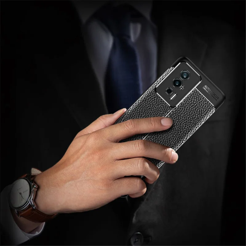 Для Xiaomi Poco F5 Pro 5G / Redmi K60 Pro 5G / K60 5G Litchi Texture Drop Protection TPU Cover Phone Shell Anti-Scratch Phone Case - Blue