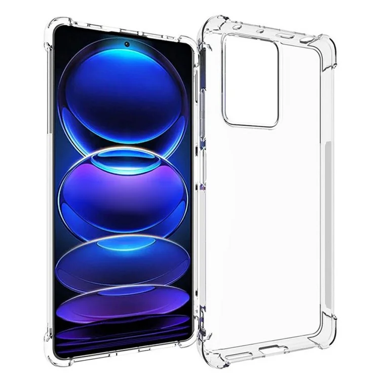 Для Xiaomi Redmi Note 12 Pro+ 5G Мягкий TPU противоскользящий чехол для телефона с защитой углов от царапин