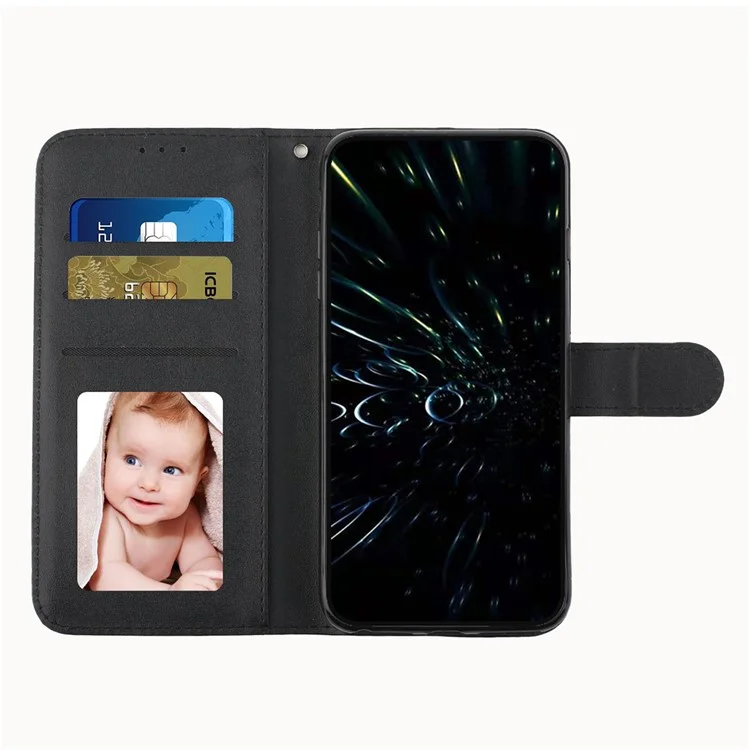 Per Infinix Hot 11s NFC 4G Stitching PU Leather Flip Phone Case Stand Full Body Protective Wallet Cover with Strap - Nero