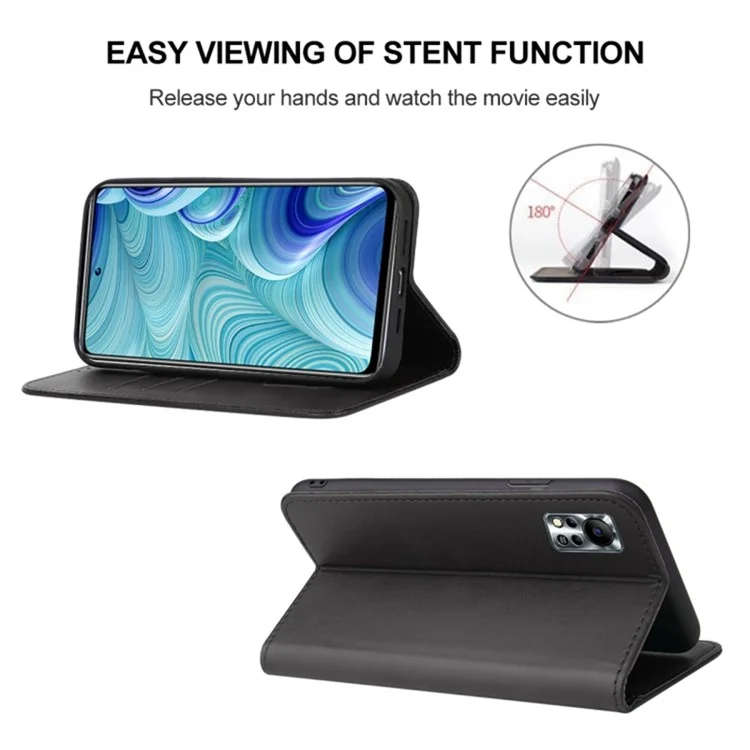 Per Infinix Hot 11s NFC 4G Custodia Protettiva Stile Business Magnete Forte Portafoglio Telefono Custodia in Pelle PU - Nero
