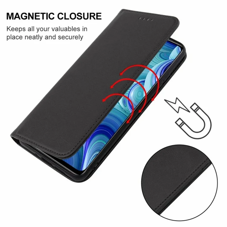 Per Infinix Hot 11s NFC 4G Custodia Protettiva Stile Business Magnete Forte Portafoglio Telefono Custodia in Pelle PU - Nero