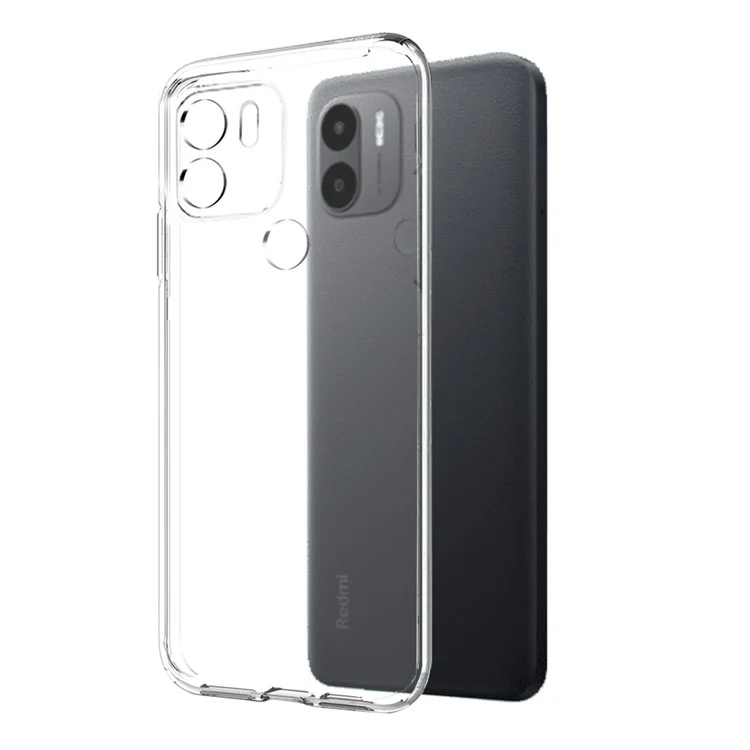 NORTHJO For Xiaomi Redmi A1+ 4G / A2+ 4G / Poco C50 4G 2-in-1 Design Anti-scratch Phone Case Soft Clear TPU Cover + Anti-fingerprint Tempered Glass Screen Protector - Transparent