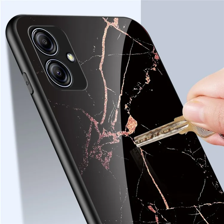 Für Samsung Galaxy A04e 4G / F04 4G / M04 4G Marble-Muster-Druck Gehärtetes Glas Schutzhülle PC + TPU Handyhülle - Smaragdmarmor