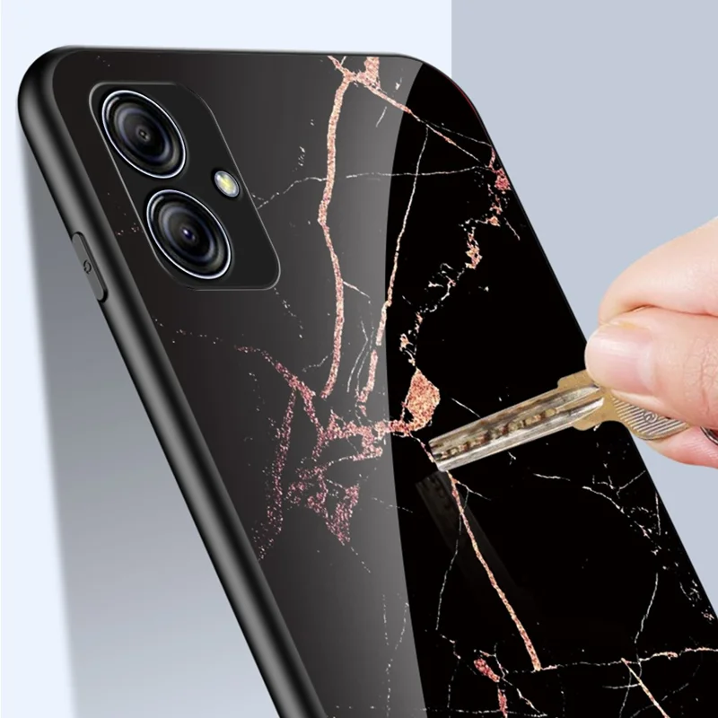 For Samsung Galaxy A04e 4G / F04 4G / M04 4G Marble Pattern Printing Tempered Glass Protective Phone Back Cover PC + TPU Phone Case - Flying Pigeon Marble
