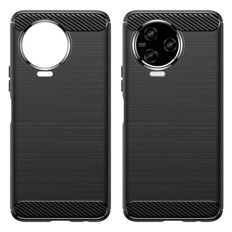 Für Infinix Note 12 Pro 4G Carbon Fiber Texture Phone Case Stoßabsorbierende TPU gebürstete Oberfläche Schutzhülle - Schwarz