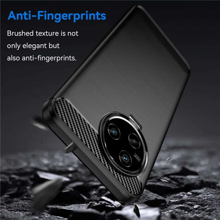 Für Infinix Note 12 Pro 4G Carbon Fiber Texture Phone Case Stoßabsorbierende TPU gebürstete Oberfläche Schutzhülle - Schwarz