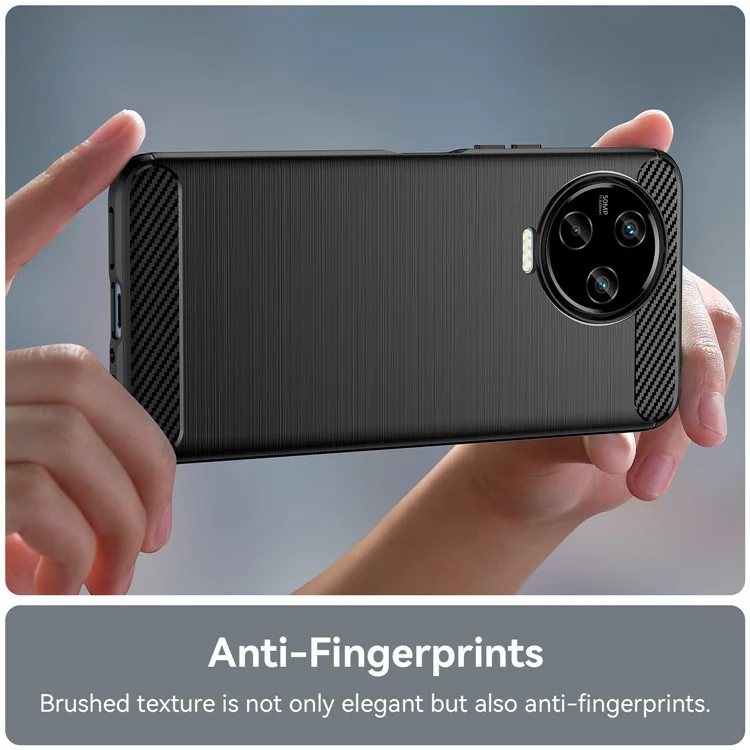 Für Infinix Note 12 Pro 4G Carbon Fiber Texture Phone Case Stoßabsorbierende TPU gebürstete Oberfläche Schutzhülle - Schwarz