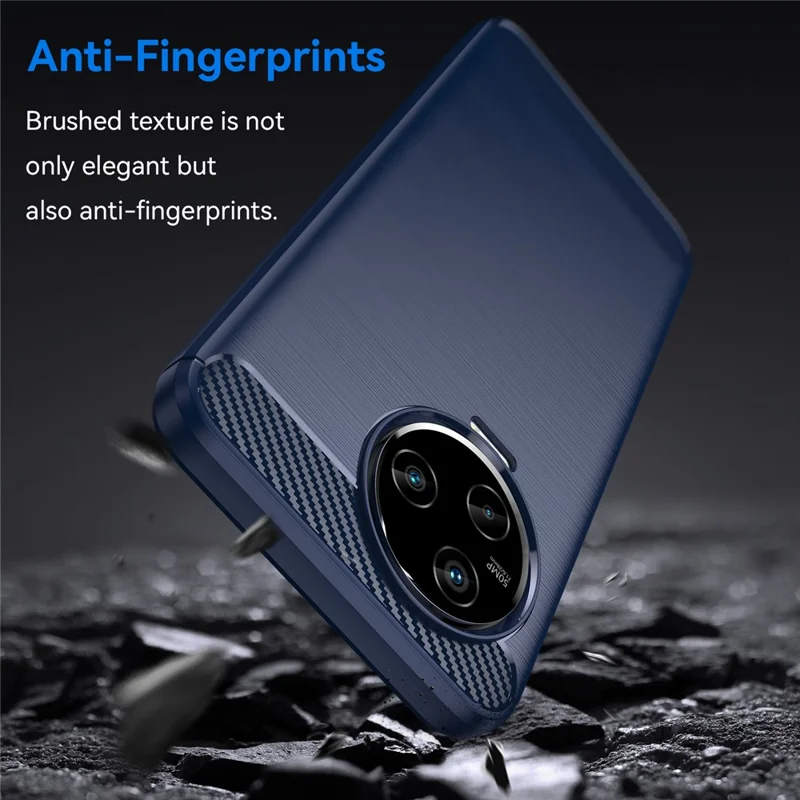 For Infinix Note 12 Pro 4G Carbon Fiber Texture Phone Case Shock-Absorbing TPU Brushed Surface Protective Cover - Blue