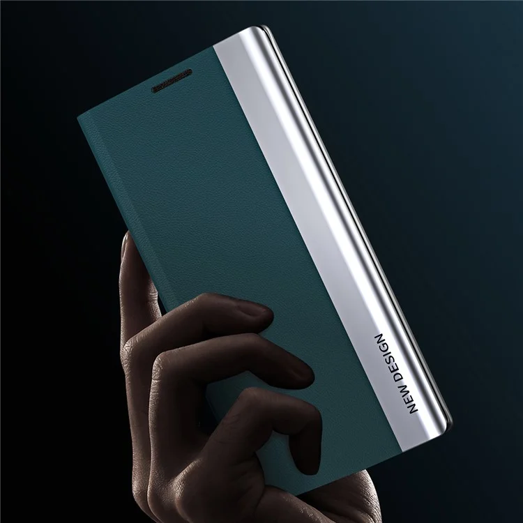 Для Samsung Galaxy A54 5G Electroplating PU Кожаный чехол для телефона Stand Anti-scratch Smartphone Case - Зеленый