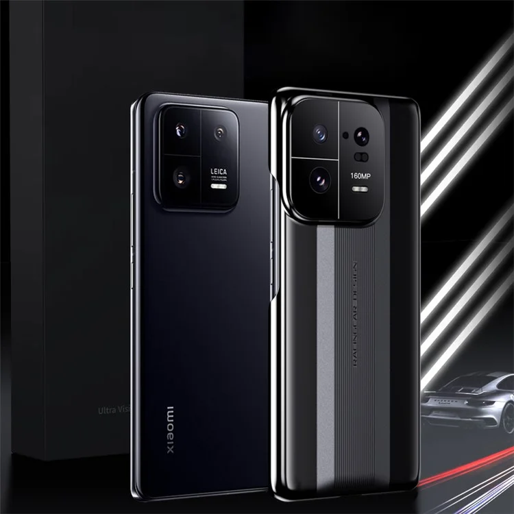 Для Xiaomi 13 Pro 5G Защита камеры Противоударный чехол с электролитным покрытием Твердый ПК Противоскользящий чехол - Черный