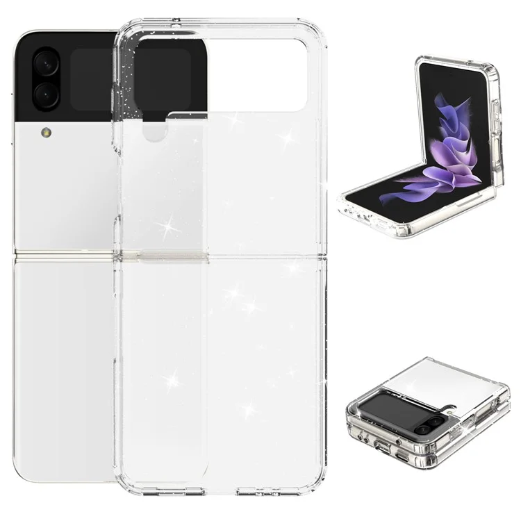 Für Samsung Galaxy Z Flip4 5G Glitter Powder IMD Clear Phone Case Anti-Scratch Soft TPU Stoßfeste Schutzhülle