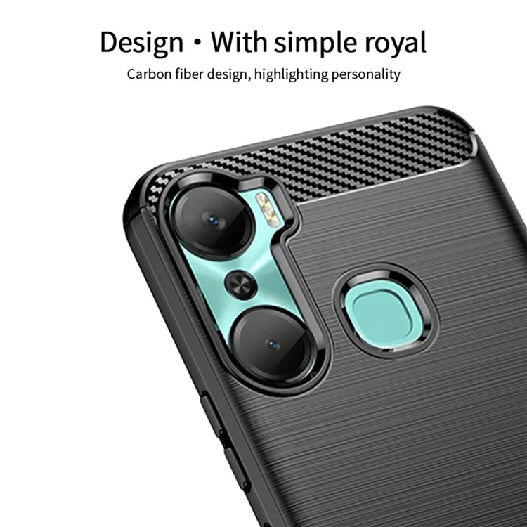 MOFI JK TPU Series-1 Carbon Fiber Phone Cover для Infinix Hot 12 Pro 4G, Защита от падения TPU с текстурой Brushed Phone Case Shell - Черный