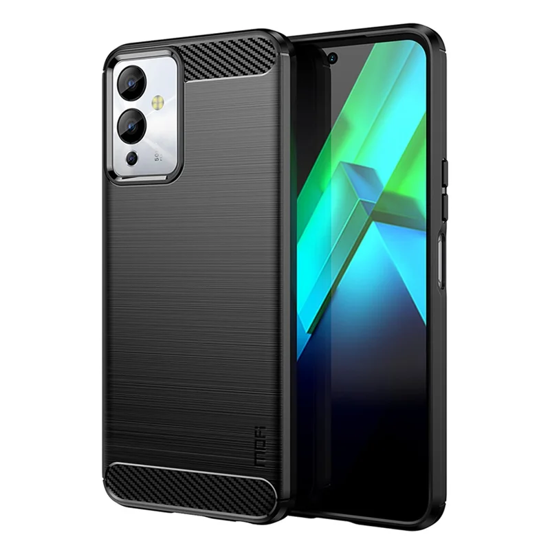 MOFI JK TPU Series-1 für Infinix Note 12i Smartphone Case Stoßschutz TPU Carbon Fiber Brushed Phone Cover - Schwarz