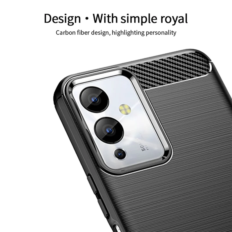 MOFI JK TPU Series-1 für Infinix Note 12i Smartphone Case Stoßschutz TPU Carbon Fiber Brushed Phone Cover - Schwarz