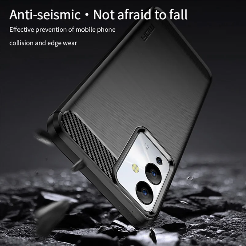 MOFI JK TPU Series-1 für Infinix Note 12i Smartphone Case Stoßschutz TPU Carbon Fiber Brushed Phone Cover - Schwarz