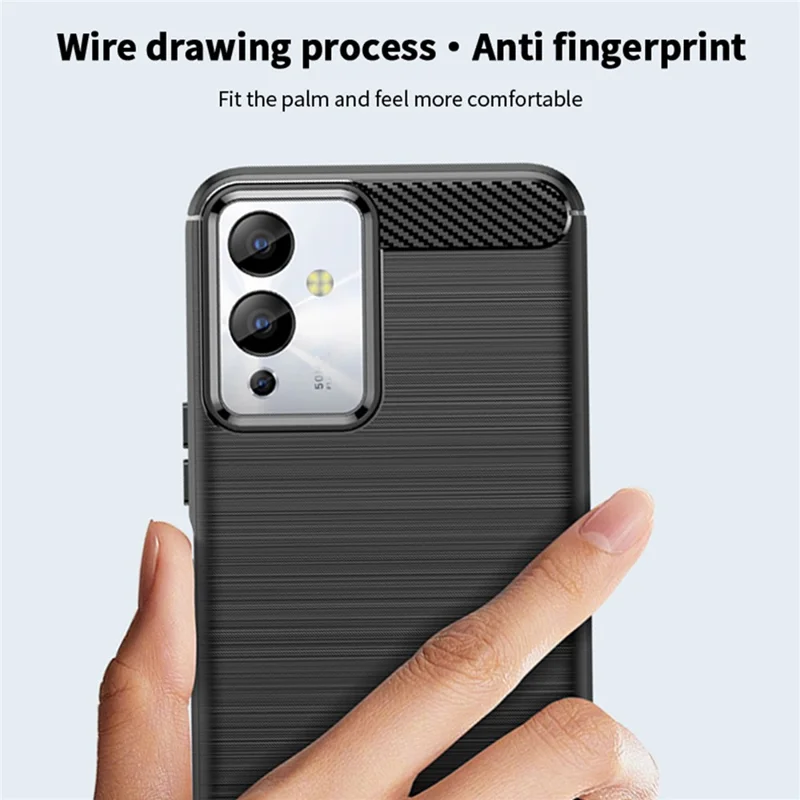MOFI JK TPU Series-1 für Infinix Note 12i Smartphone Case Stoßschutz TPU Carbon Fiber Brushed Phone Cover - Schwarz