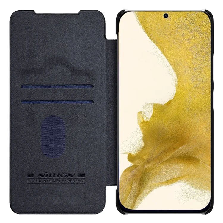 NILLKIN Qin Pro Series per Samsung Galaxy S23+ Custodia in pelle PU Porta carte Folio Flip Cover con coperchio scorrevole per obiettivo - Nero