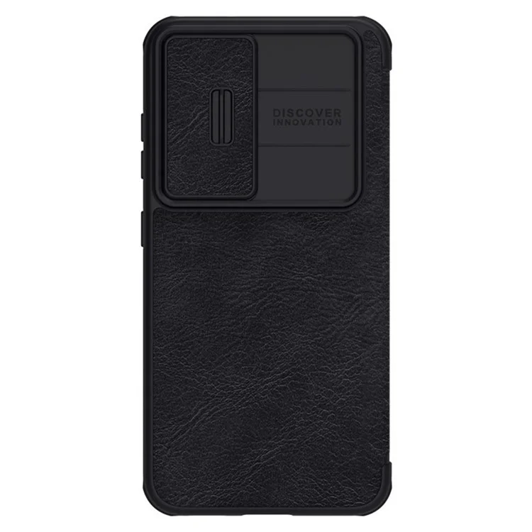 NILLKIN Qin Pro Series per Samsung Galaxy S23+ Custodia in pelle PU Porta carte Folio Flip Cover con coperchio scorrevole per obiettivo - Nero
