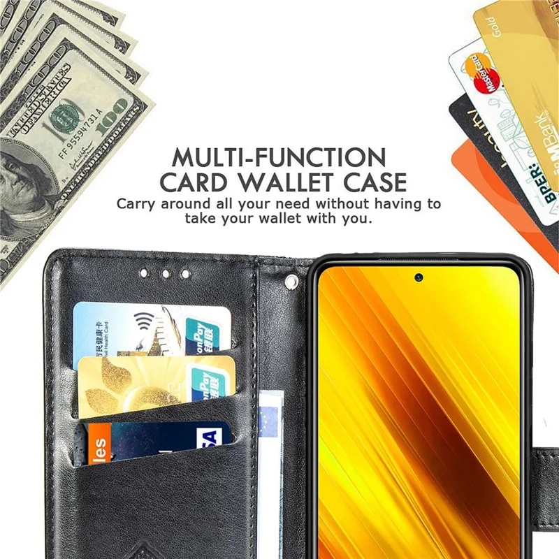 Per Xiaomi Poco X3 NFC / Poco X3 / Poco X3 Pro Profficimento in Modulo di Cantura in Module PU Caso Chiust Classpare Magnetica Coperchio - Porpora