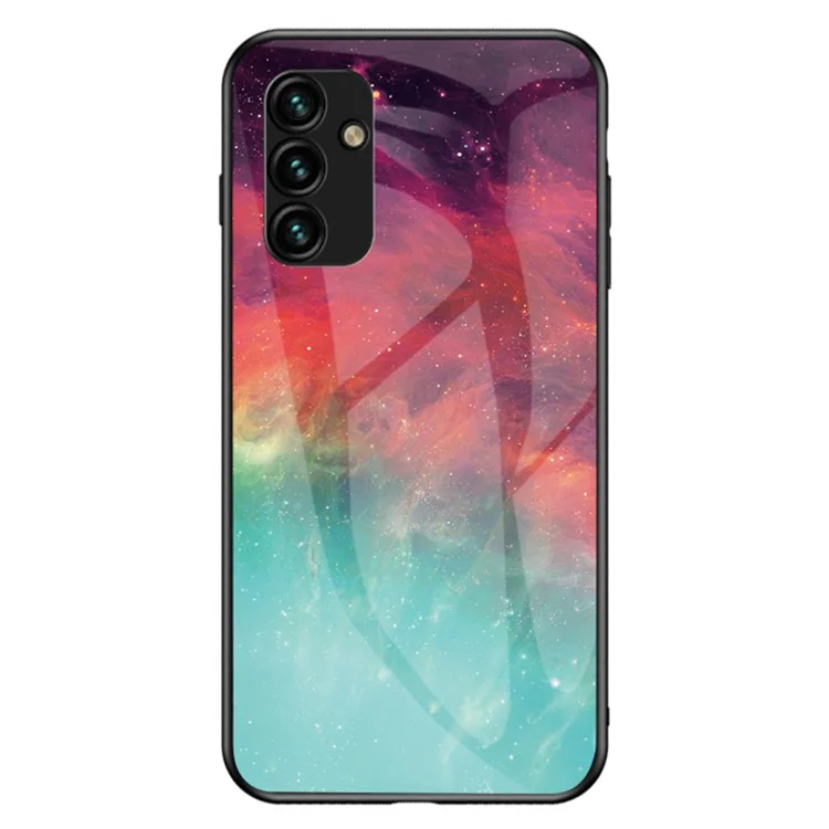 Per Samsung Galaxy A34 5G Starry Sky Pattern Printing Phone Cover Tempered Glass+Hard PC+Soft TPU Shockproof Case - Color Starry Sky