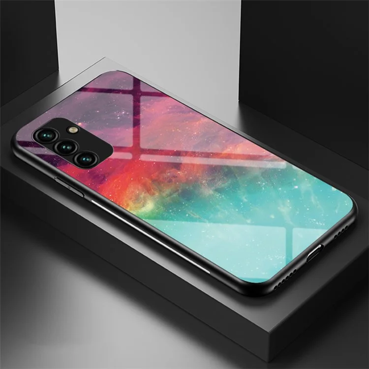 Per Samsung Galaxy A34 5G Starry Sky Pattern Printing Phone Cover Tempered Glass+Hard PC+Soft TPU Shockproof Case - Color Starry Sky