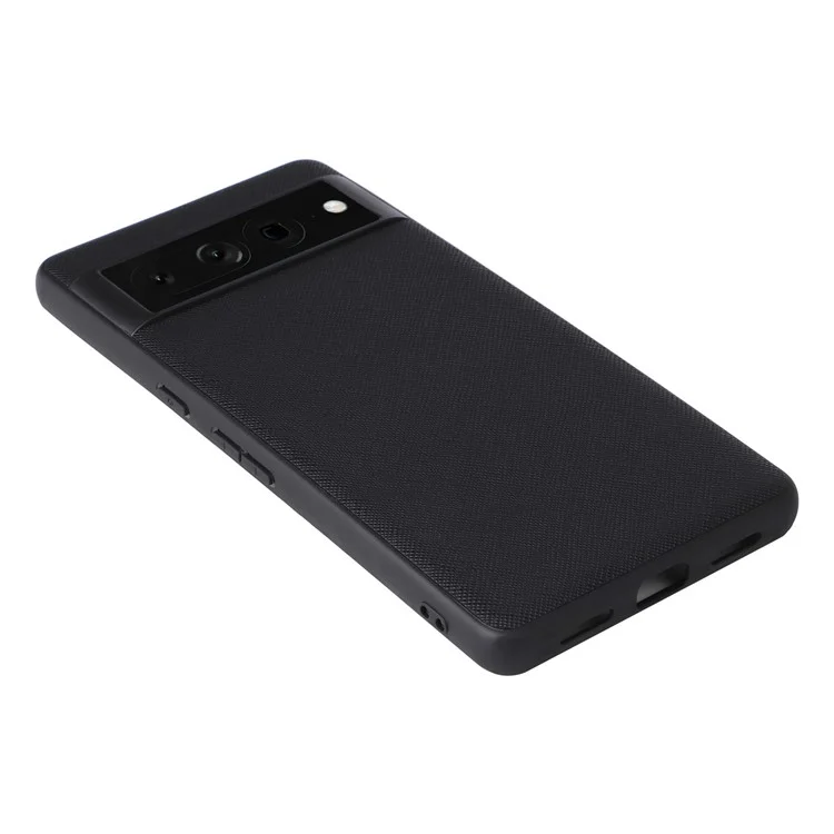 Para o Google Pixel 7 Pro 5G Anti-arranhão Capa de Telefone Texturizada PU Concamada TPU + PC Tampa Híbrida - Textura Cruzada