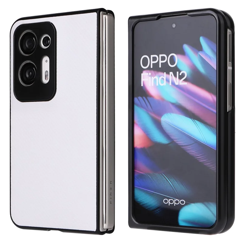 For Oppo Find N2 5G Anti-scratch Phone Back Cover Drop-proof PU Leather + PC Protective Cell Phone Case - White