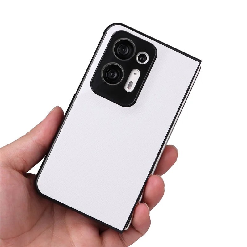 For Oppo Find N2 5G Anti-scratch Phone Back Cover Drop-proof PU Leather + PC Protective Cell Phone Case - White