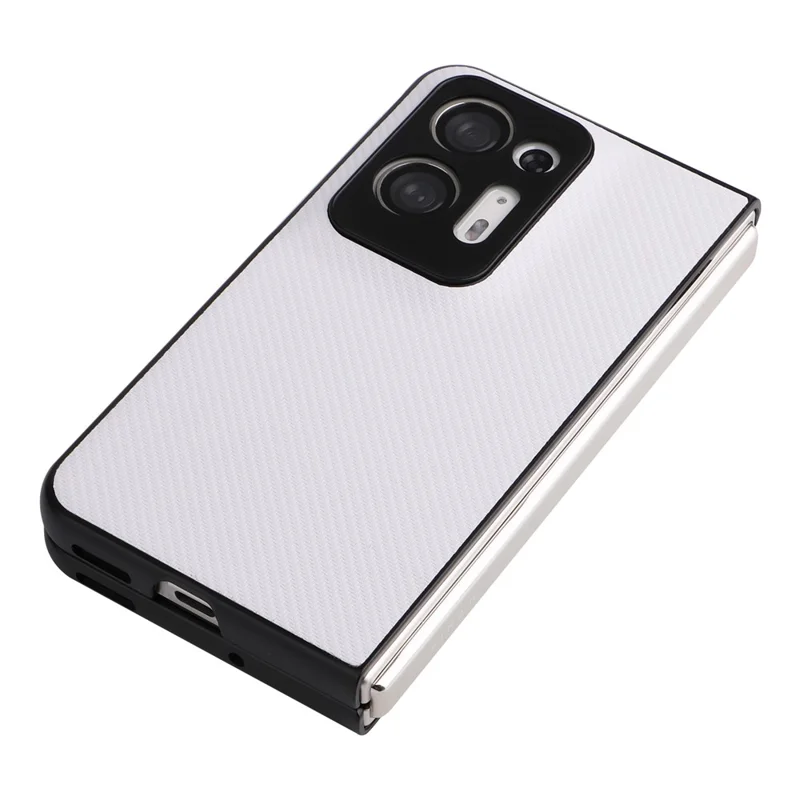 For Oppo Find N2 5G Anti-scratch Phone Back Cover Drop-proof PU Leather + PC Protective Cell Phone Case - White