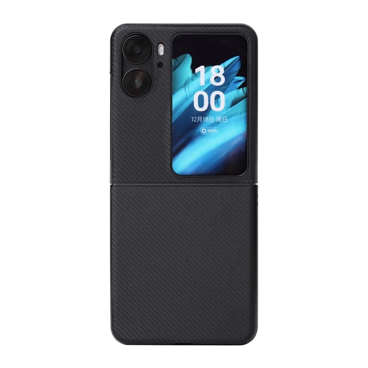 Для Oppo Find N2 Flip 5G Противоцарапинный чехол для телефона с обложкой из искусственной кожи + ПК Нескользящий чехол для телефона - Черный