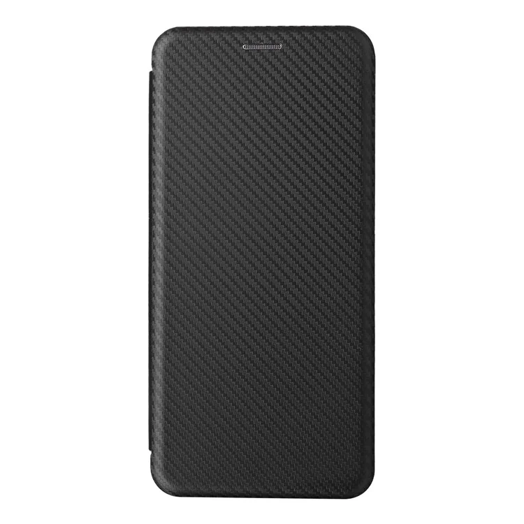 Per Ulefone Note 14 Anti-scratch Phone Case Card Slot PU Leather Magnetic Auto-absorbed Stand Carbon Fiber Texture Phone Cover - Nero