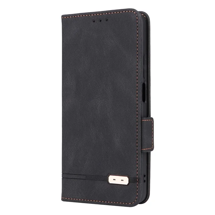Per Realme 10 Pro 5G Hardware Decor Dual Magnetic Clasp Anti-scratch Phone Cover Wallet Stand Anti-drop PU Leather Phone Case - Nero