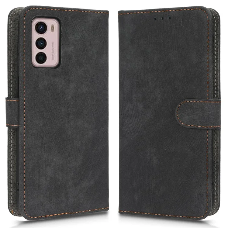 Para Motorola Moto G42 4G Capa de Telefone à Prova de Choque PU Couro RFID Bloqueio Magnético Anti-Arranhões Capa com Carteira Suporte - Preto