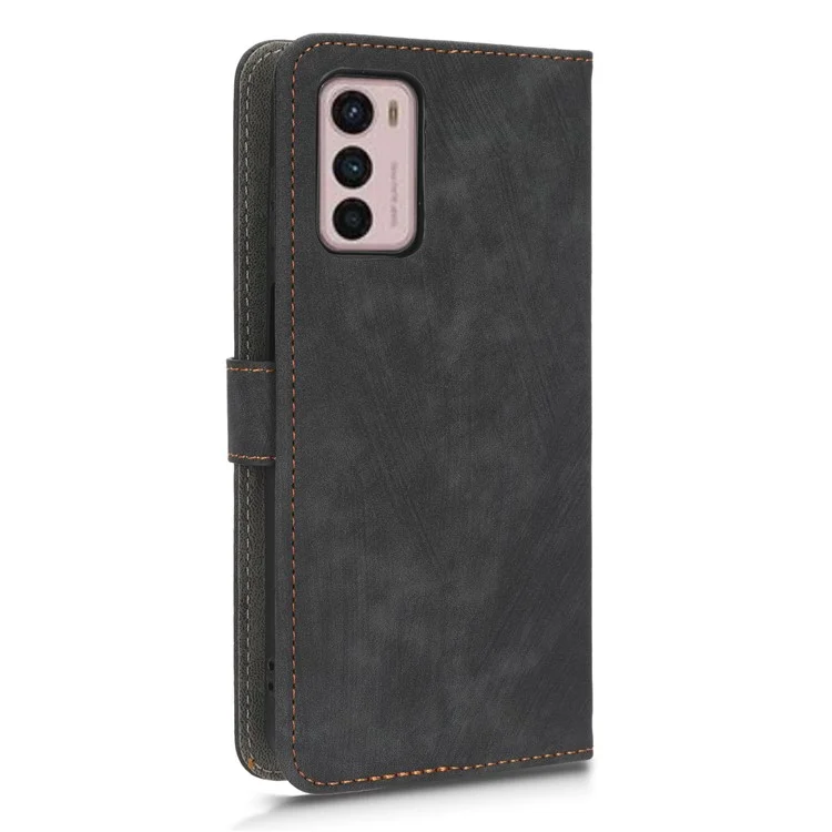 Para Motorola Moto G42 4G Capa de Telefone à Prova de Choque PU Couro RFID Bloqueio Magnético Anti-Arranhões Capa com Carteira Suporte - Preto