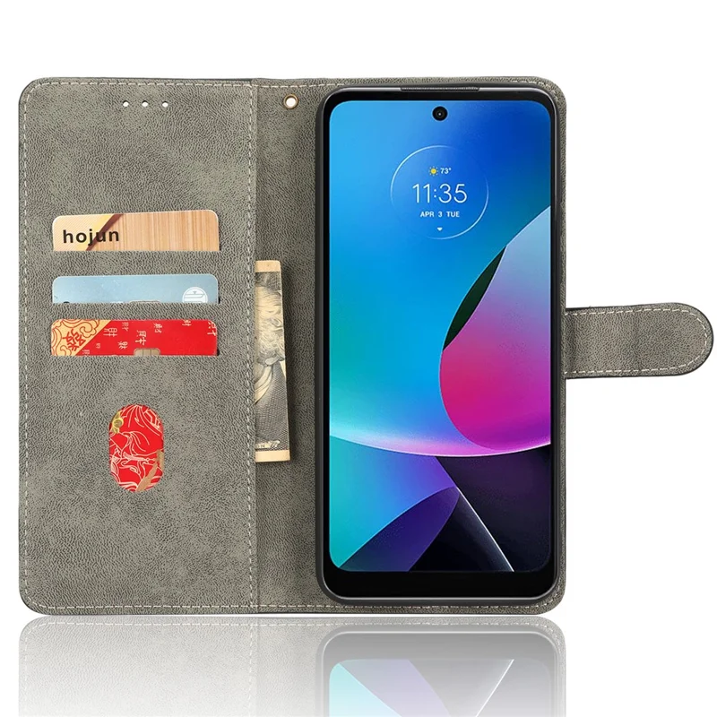For Motorola Moto G Play (2023) 4G RFID Blocking Phone Case PU Leather Magnetic Anti-scratch Drop-proof Phone Cover with Wallet Stand - Brown
