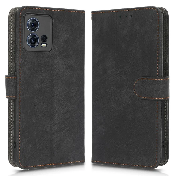 Para Motorola Edge 30 Fusion 5G / Moto S30 Pro 5G Funda Protectora para Teléfono con Bloqueo RFID Tapa de Cuero Magnética con Soporte - Negro