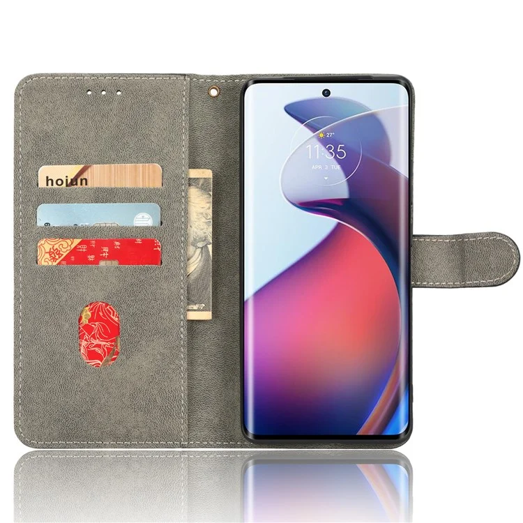 Para Motorola Edge 30 Fusion 5G / Moto S30 Pro 5G Funda Protectora para Teléfono con Bloqueo RFID Tapa de Cuero Magnética con Soporte - Negro