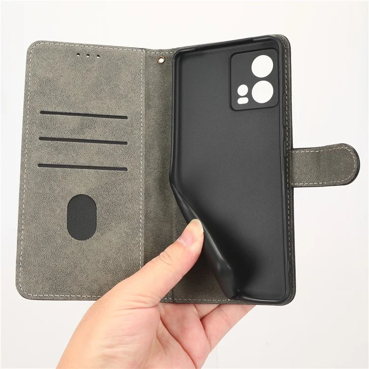 Para Motorola Edge 30 Fusion 5G / Moto S30 Pro 5G Funda Protectora para Teléfono con Bloqueo RFID Tapa de Cuero Magnética con Soporte - Negro