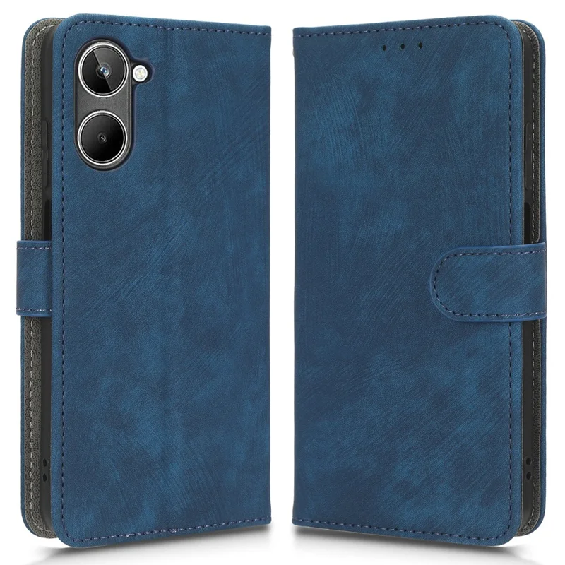 RFID Blocking Anti-scratch Phone Case For Realme 10 4G, Anti-fall Magnetic PU Leather Phone Cover with Wallet Stand - Blue