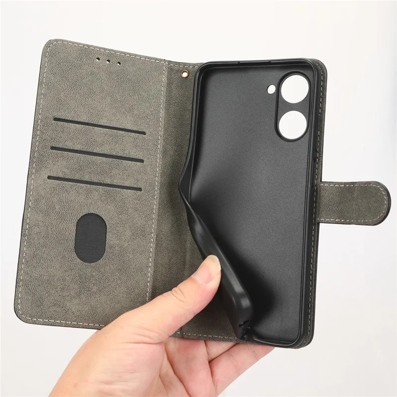 RFID Blocking Anti-scratch Phone Case For Realme 10 4G, Anti-fall Magnetic PU Leather Phone Cover with Wallet Stand - Blue