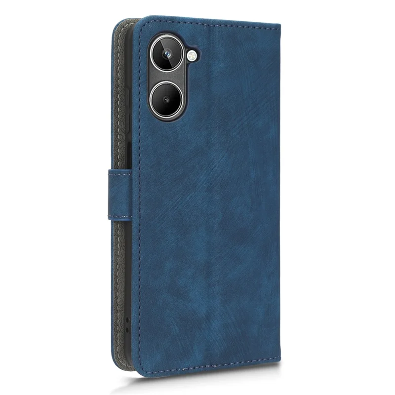 RFID Blocking Anti-scratch Phone Case For Realme 10 4G, Anti-fall Magnetic PU Leather Phone Cover with Wallet Stand - Blue