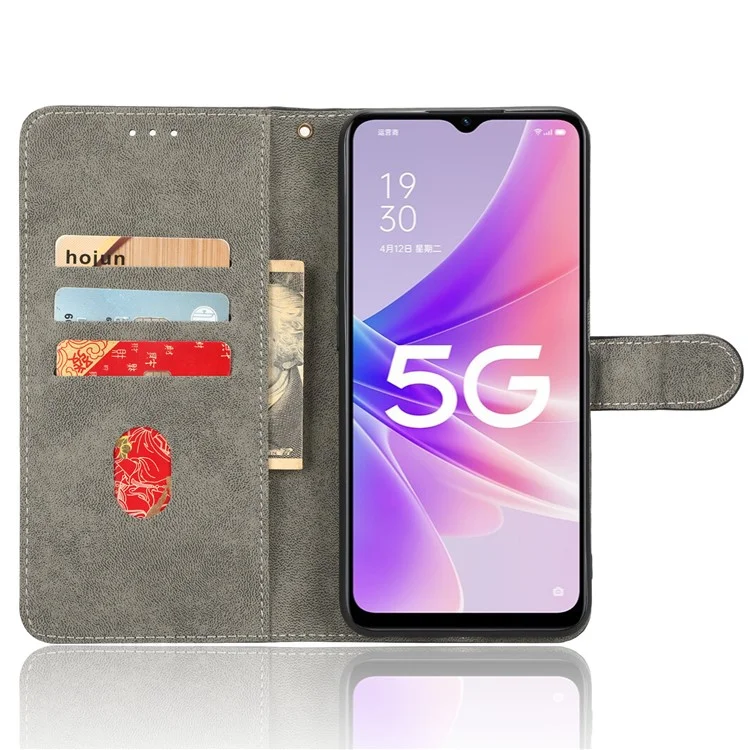 Для Oppo A57 (2022) 5G / A77 5G / K10 5G / Realme V23 5G / Q5i / Narzo 50 5G / OnePlus Nord N300 5G RFID блокирующий PU-кожаный чехол для телефона с магнитной крышкой и бумажником - зеленый