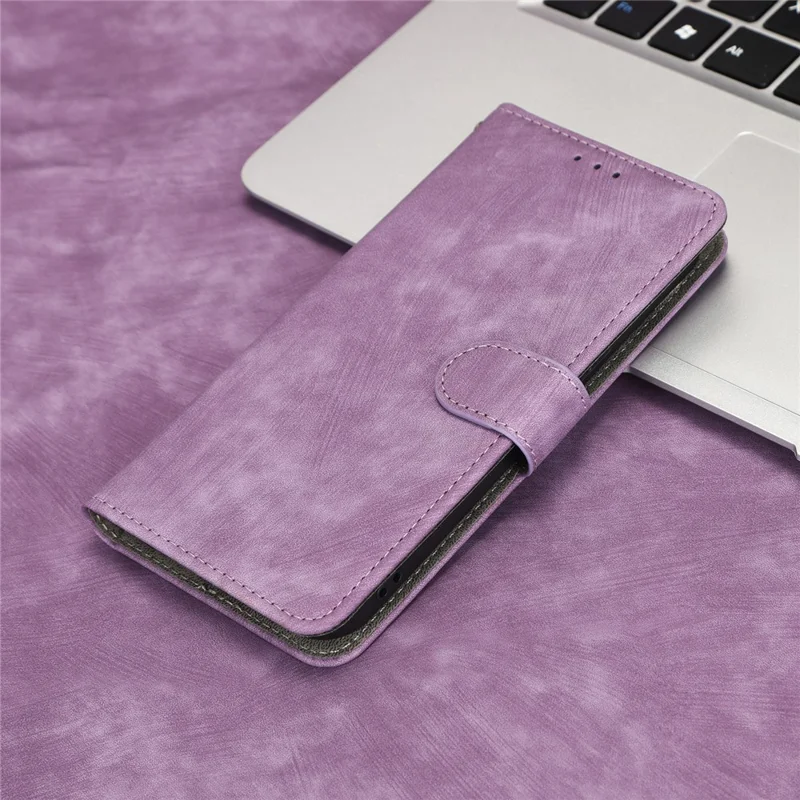 Para Oppo A57 (2022) 5G / A77 5G / K10 5G / Realme V23 5G / Q5i / Narzo 50 5G / OnePlus Nord N300 5G RFID Blocking PU Leather Phone Case Magnetic Cover with Wallet Stand - Púrpura