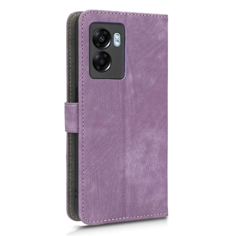 Para Oppo A57 (2022) 5G / A77 5G / K10 5G / Realme V23 5G / Q5i / Narzo 50 5G / OnePlus Nord N300 5G RFID Blocking PU Leather Phone Case Magnetic Cover with Wallet Stand - Púrpura